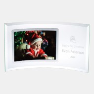 Jade Curved Horizontal Silver Photo Frame