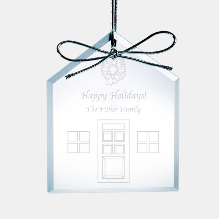 Pre-Designed Happy Holidays Premium House Ornament