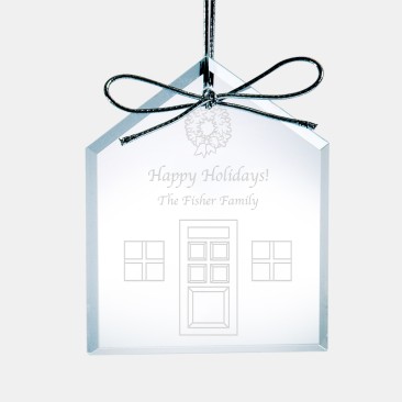 Pre-Designed Happy Holidays Premium House Ornament