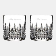 Waterford Lismore Diamond Straight Sided Whiskey Tumbler Pair, 7oz 