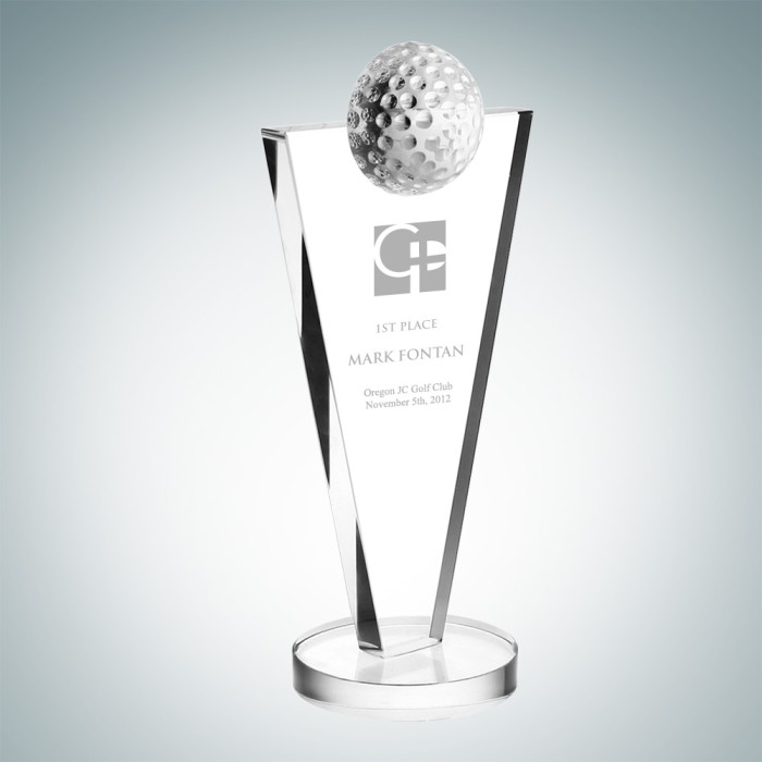 استفتاء مقطع مشط  Golf Themed Awards Optical Crystal Success Golf Trophy Championship |  CrystalPlus.com