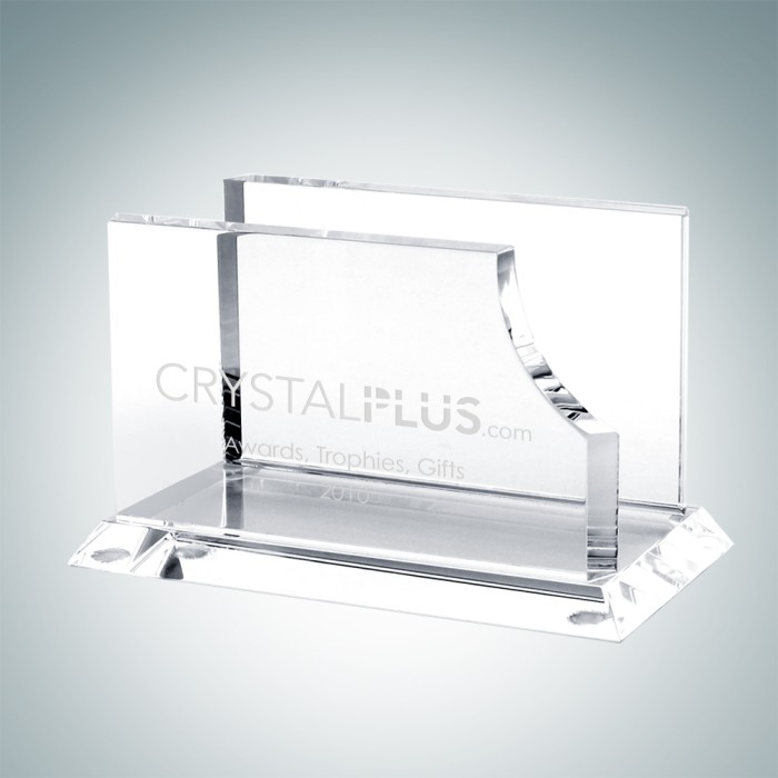 Clocks Desk Accessories Optical Crystal Business Card Holder