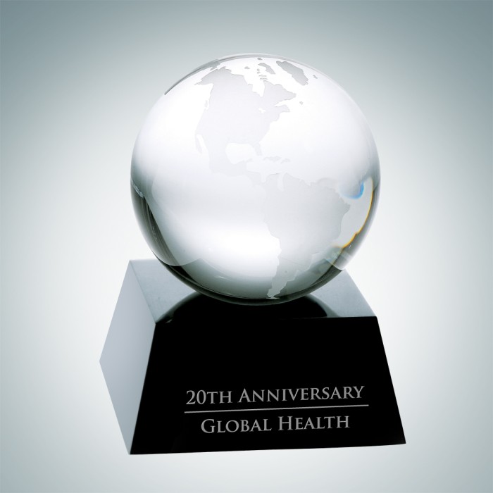 Clear Ocean Globe with Black Cry