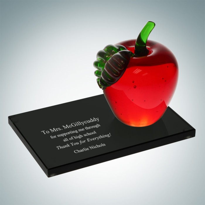 Apple with Black Glass Base