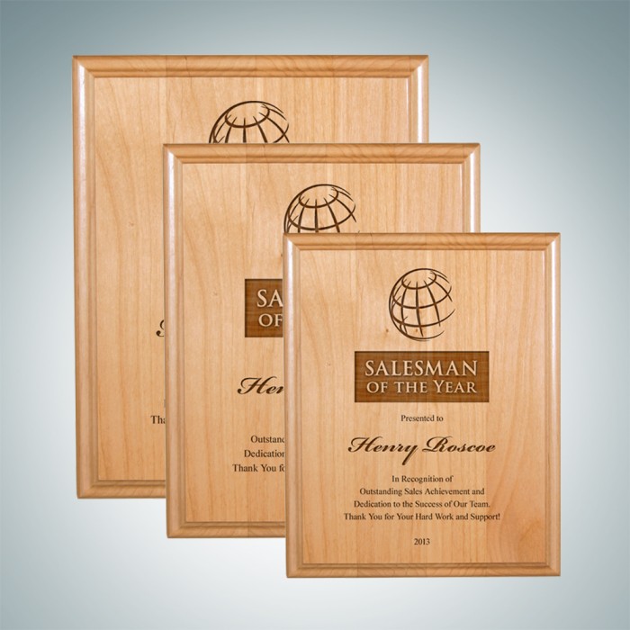 Appreciation Plaques Genuine Red Alder Wood Plaque Award