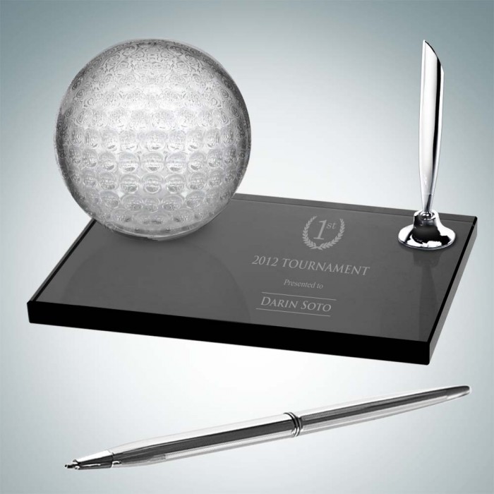 Desk Accessories Molten Glass Golf Ball Pen Set Championship